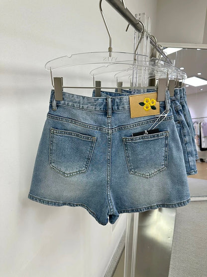 ACE Korean retro high waist wide leg denim skirt pants women's new style casual fashion temperament A-line short skirt trend