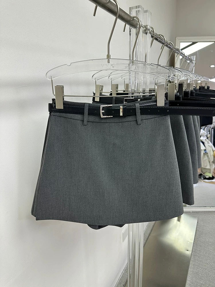 SHIYI suit skirt pants women 2025 spring new Korean version high waist slim A-line hip skirt anti-exposure short skirt