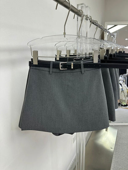 SHIYI suit skirt pants women 2025 spring new Korean version high waist slim A-line hip skirt anti-exposure short skirt