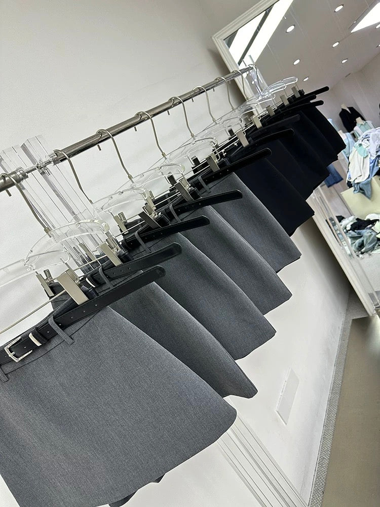 SHIYI suit skirt pants women 2025 spring new Korean version high waist slim A-line hip skirt anti-exposure short skirt