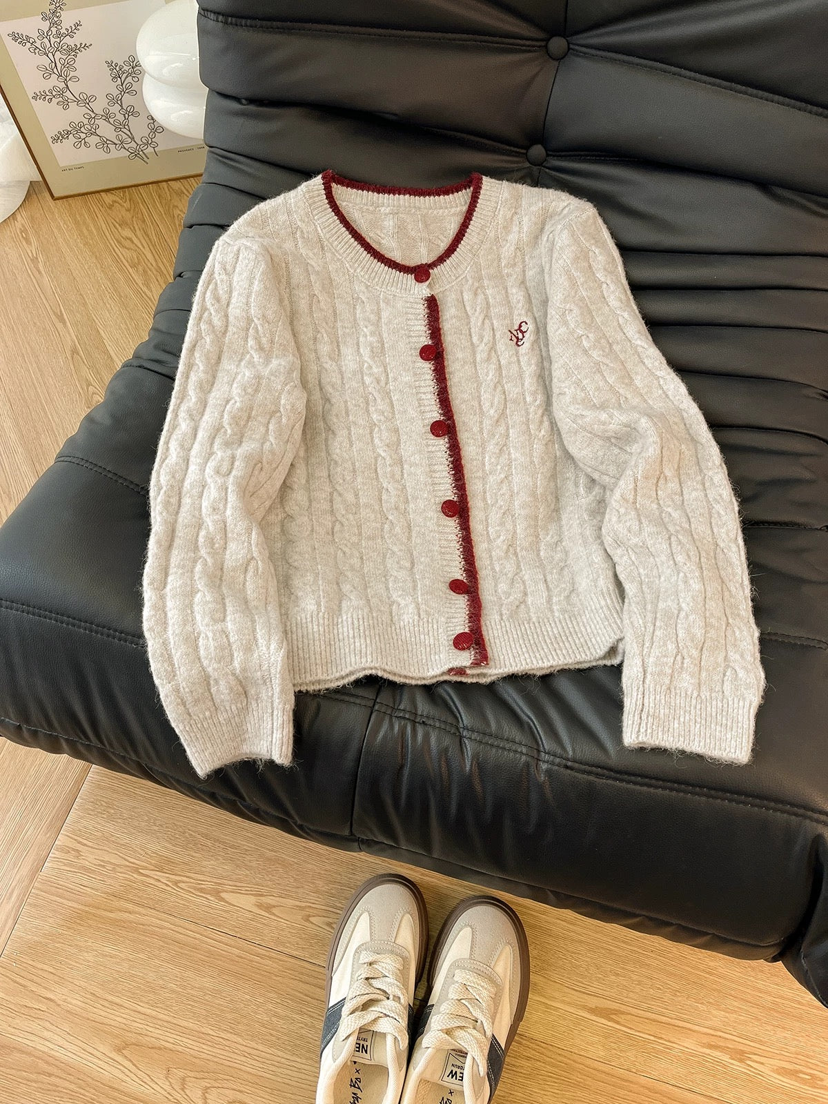 Han Fan Ouni! Warm and soft cable-knit sweater for women autumn and winter new loose slim knitted cardigan jacket top