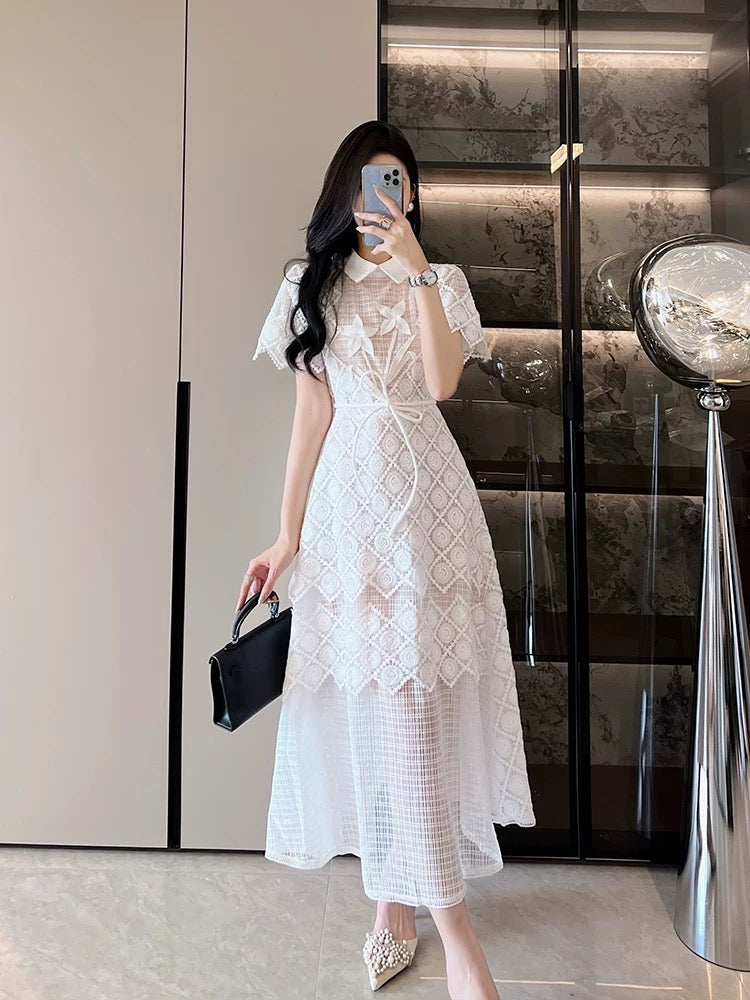 Vietnamese fashion brand French high-end elegant lace dress women's su –  Lee Nhi Boutique