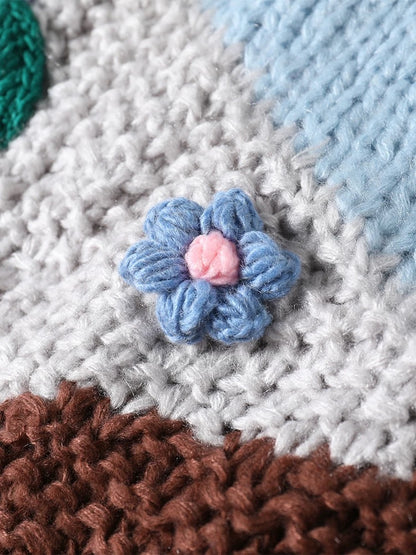 MMC soft and sweet temperament, age-reducing, loose and lazy style, hand-knitted thick stick knitted sweater jacket, thick