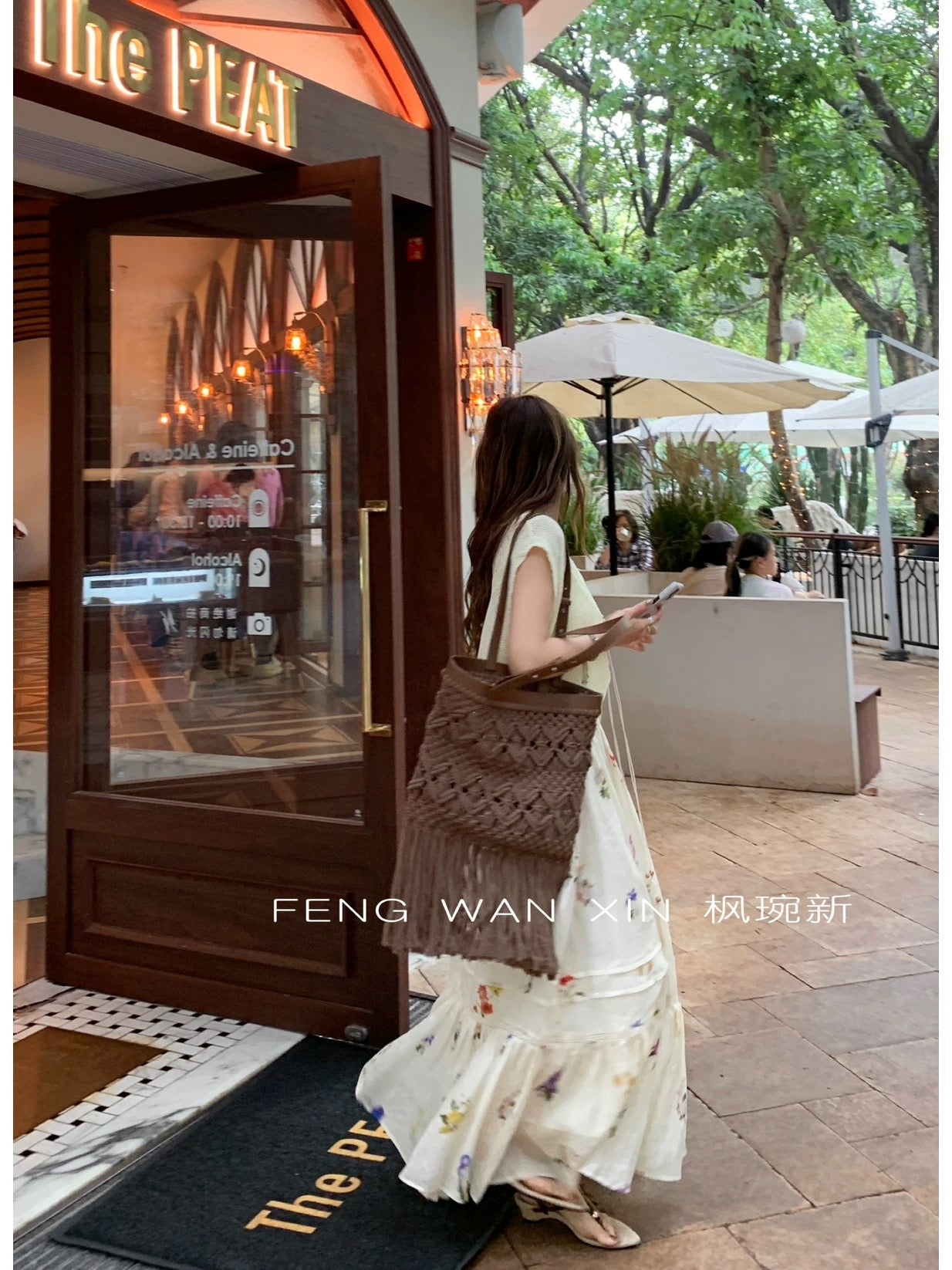 Korean style atmosphere ramie print skirt women's summer new style temperament high quality elastic waist loose A-line long skirt