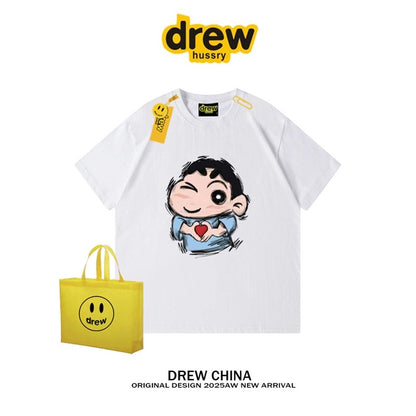 drew American trendy brand Crayon Shin-chan cartoon short-sleeved T-shirt for men and women summer casual loose couple wear fashion tee