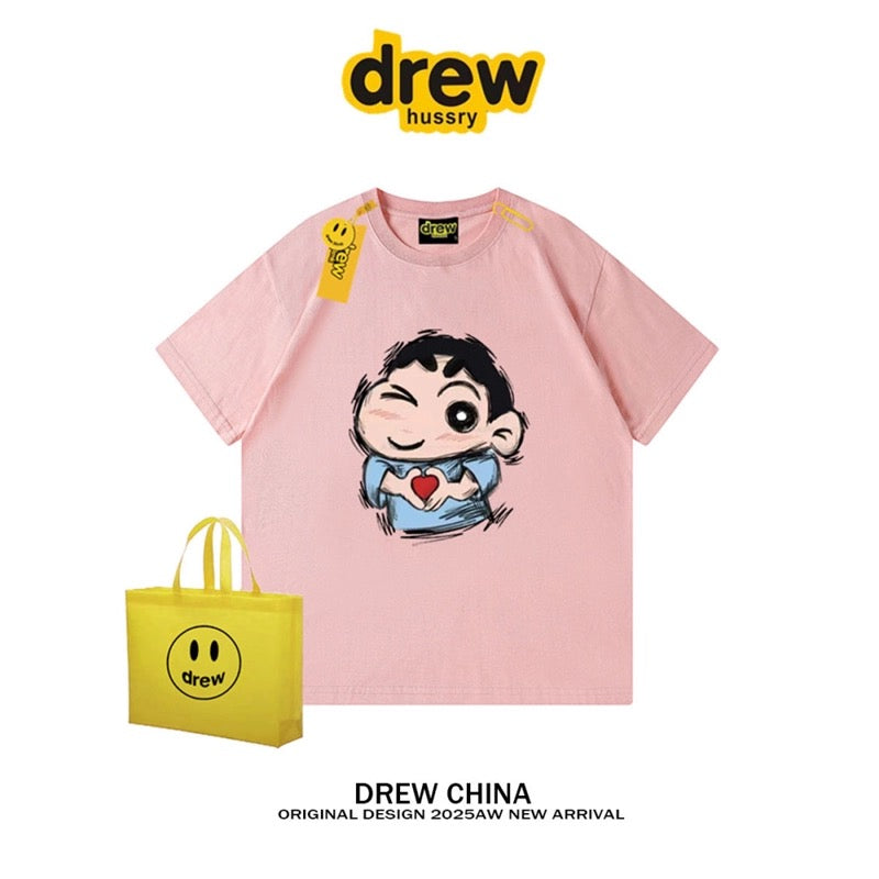 drew American trendy brand Crayon Shin-chan cartoon short-sleeved T-shirt for men and women summer casual loose couple wear fashion tee