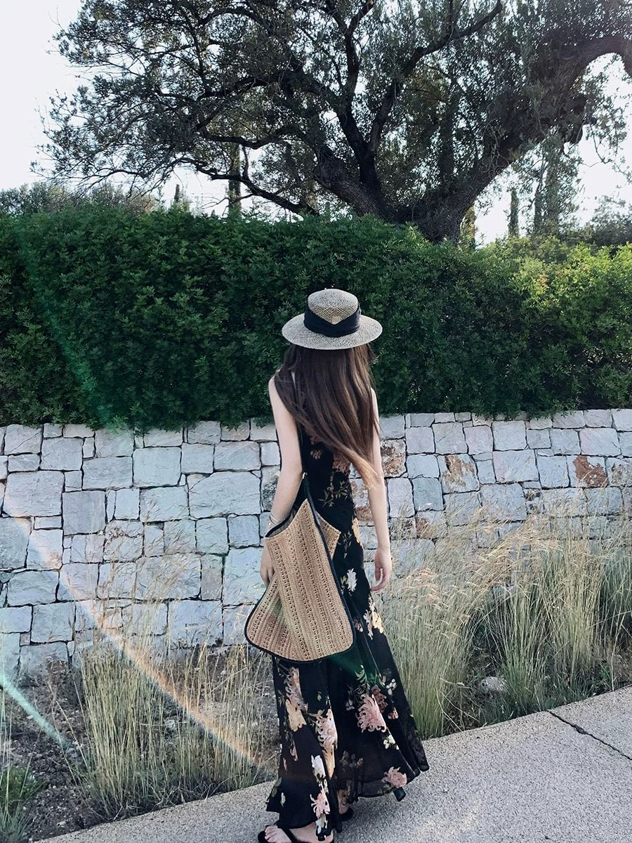 Angelababy/26SS French-style elegant and sophisticated floral print slimming slip dress for women