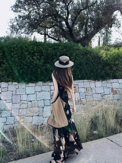 Angelababy/26SS French-style elegant and sophisticated floral print slimming slip dress for women