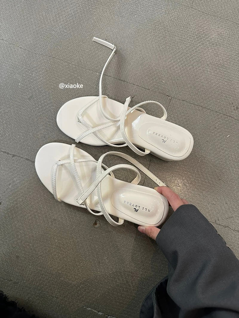 Fairy-like crisscross strap thong sandals for women, perfect for summer, comfortable, and gorgeous Roman sandals with a small wedge heel.