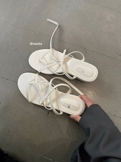 Fairy-like crisscross strap thong sandals for women, perfect for summer, comfortable, and gorgeous Roman sandals with a small wedge heel.