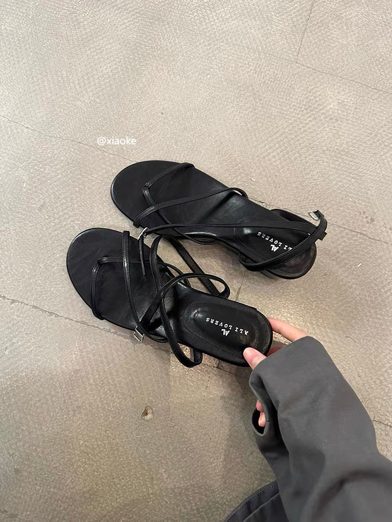 Fairy-like crisscross strap thong sandals for women, perfect for summer, comfortable, and gorgeous Roman sandals with a small wedge heel.