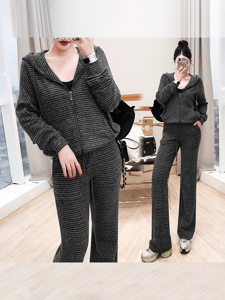 Casual sports suit women's 2025 new autumn and winter two-piece sweatshirt trousers work and commuting suit