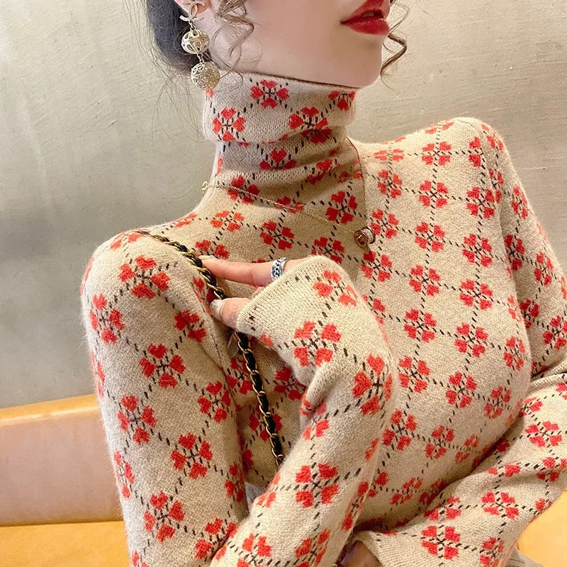 Turtleneck sweater women's bottoming shirt, fashionable and stylish 2024 new hot style autumn and winter slim fit women's inner wear