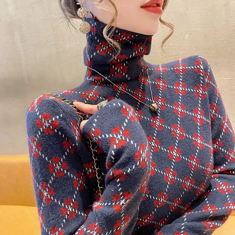 Turtleneck sweater women's bottoming shirt, fashionable and stylish 2024 new hot style autumn and winter slim fit women's inner wear
