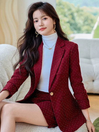 Gray suit suit for women 2024 autumn new style small casual professional wear temperament suit shorts two-piece set