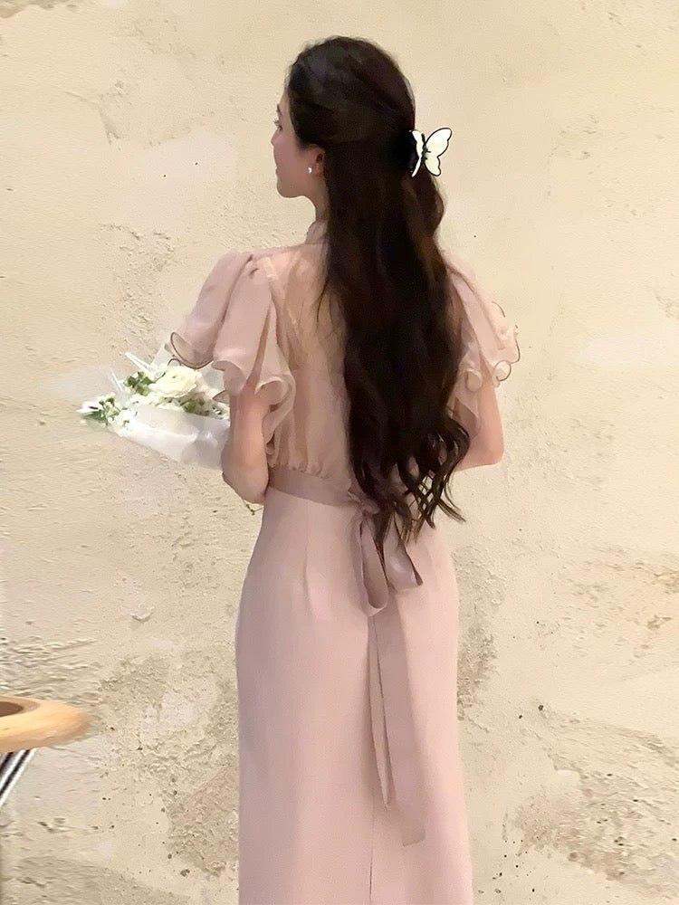 LILI Li Lijia [Goddess Descends] Korean Gentle Style Suit 2025 Summer New Product Funnel Sleeve Two-piece Suit