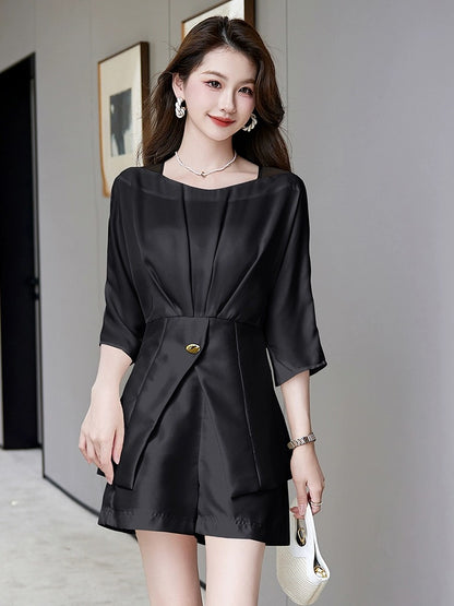 Workplace European style small fragrance suit for women 2024 summer new temperament age-reducing versatile foreign style shorts two-piece set trendy