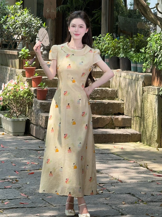 LILI Li Lijia [Little Tangren] National style new Chinese cheongsam 2025 summer new product sweet girl dress