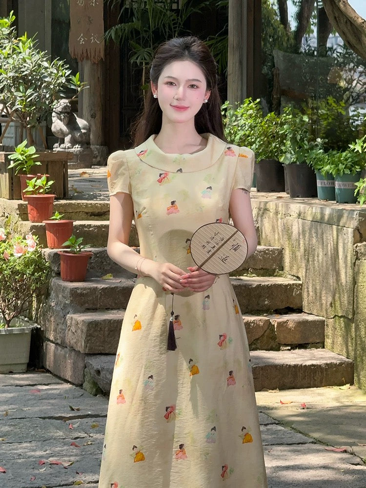 LILI Li Lijia [Little Tangren] National style new Chinese cheongsam 2025 summer new product sweet girl dress