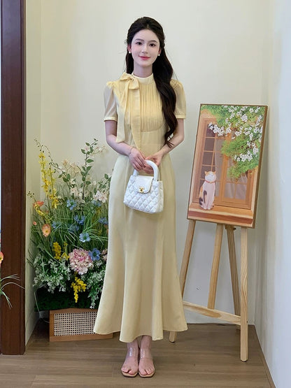 LILI Li Lijia [Romantic Encounter] Korean Gentle Style Long Skirt 2025 Summer New Goddess Pink Fishtail Skirt