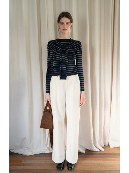 [In Stock, 65% Off] EGGKA Straight Leg Slimming Casual Pants, High Waist, Simple, Commuting Style, Loose Wide Leg Trousers
