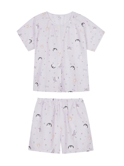 Xinbangbang Homedress summer cute cartoon animal short-sleeved pajamas student outer wear home clothes suit for women
