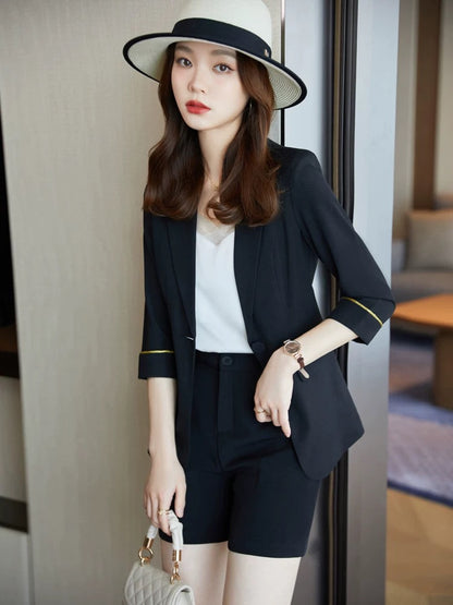 2024 spring women's suits, shorts suits, summer casual age-reducing outfits, goddess style, foreign style, fashion and high-end sense