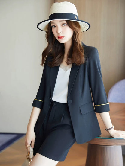 2024 spring women's suits, shorts suits, summer casual age-reducing outfits, goddess style, foreign style, fashion and high-end sense