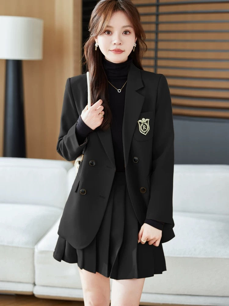 Obilan 2024 New Spring Small Blazer Women's Pleated Suit Skirt Professional Autumn JK Professional Wear Uniform