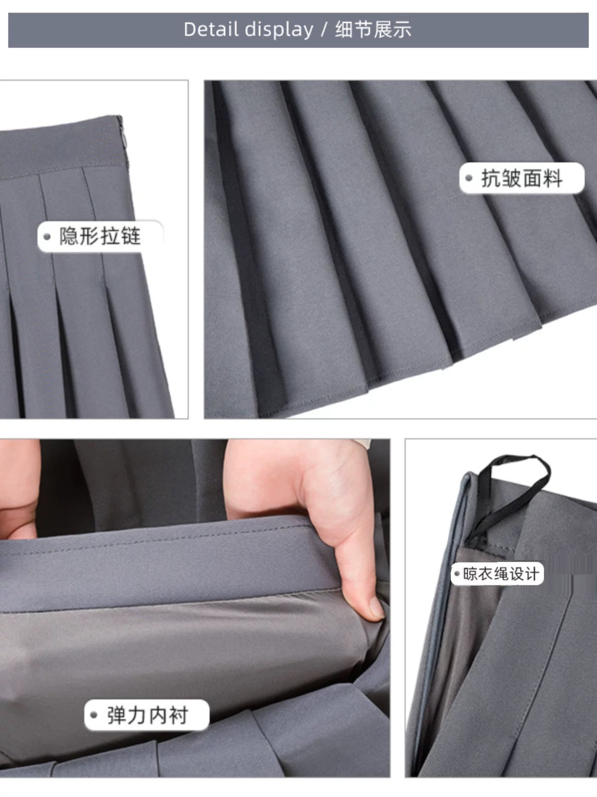 Pleated skirt women's summer short skirt 2024 new large size high waist slim a-line short jk suit material skirt
