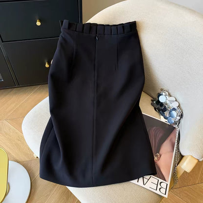 Women's Sophisticated Commuter Suit-Style Straight Skirt – Summer 2026 New Arrival: Elegant High-Waisted Design with a Tulip-Style Waist Detail