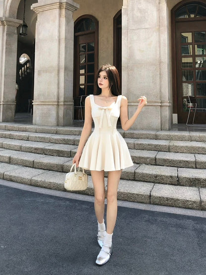 WAHJU Luna's Promise Summer new design bow waist slimming suspender dress for women