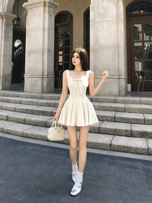 WAHJU Luna's Promise Summer new design bow waist slimming suspender dress for women