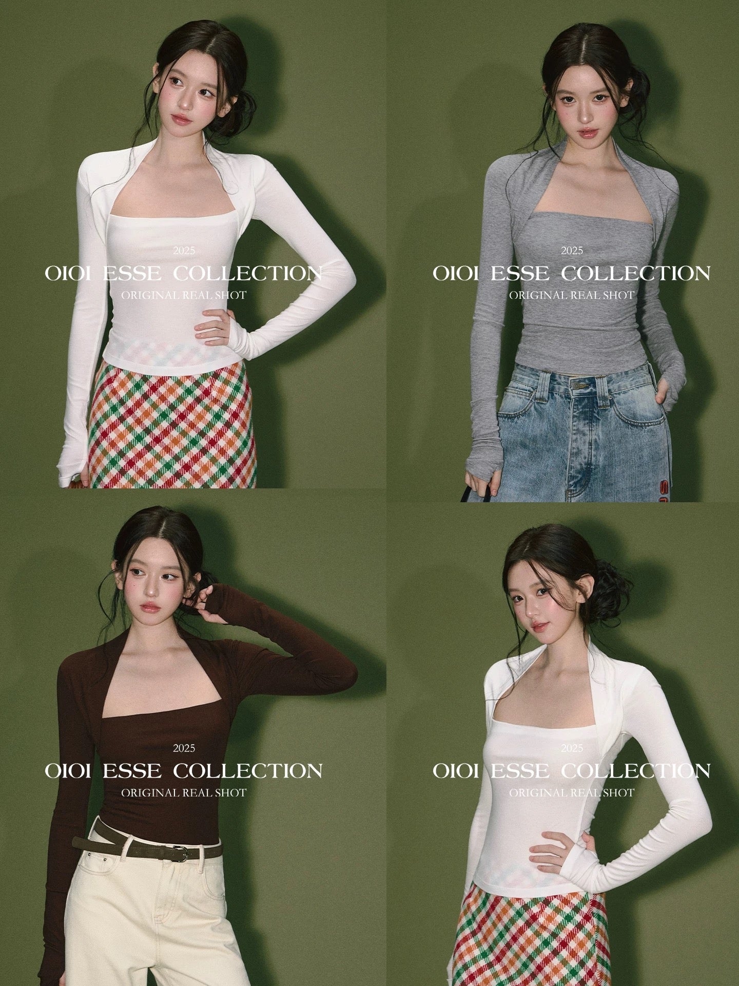OIOI ESSE｜Women's Tencel Wool Faux Two-Piece Knit Top, Autumn/Winter, Solid Color, Slim Fit, Base Layer Top