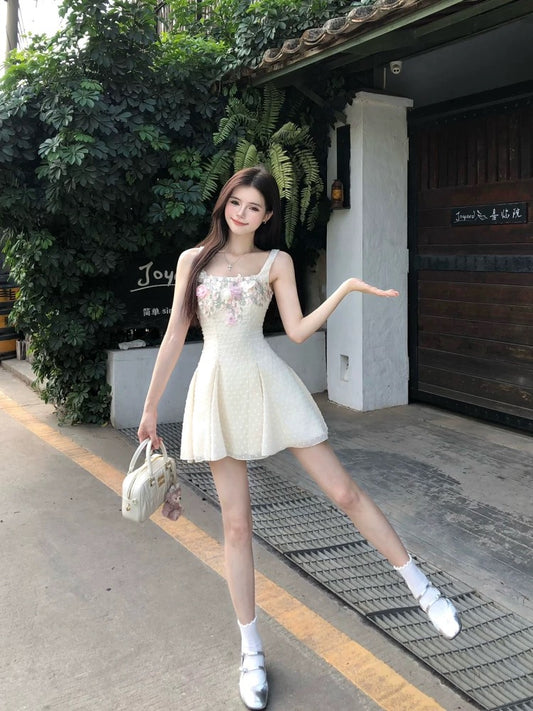 Illustration of WAHJU [5/3 10:00AM Summer New Products] Design Flower Light Yellow Girl Dress