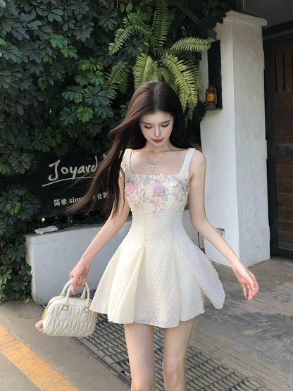 Illustration of WAHJU [5/3 10:00AM Summer New Products] Design Flower Light Yellow Girl Dress