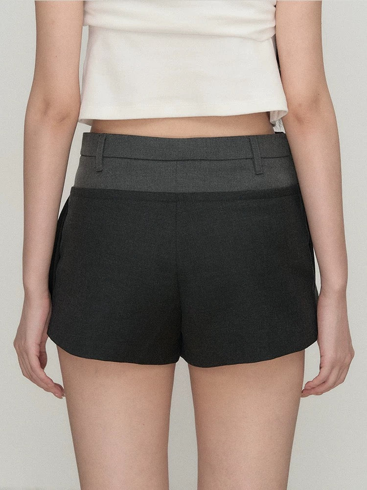 OIOI ESSE Double Waistband Pleated Tennis Skirt Pants Women's Summer Casual Style Slimming Mid-Low Waist Shorts