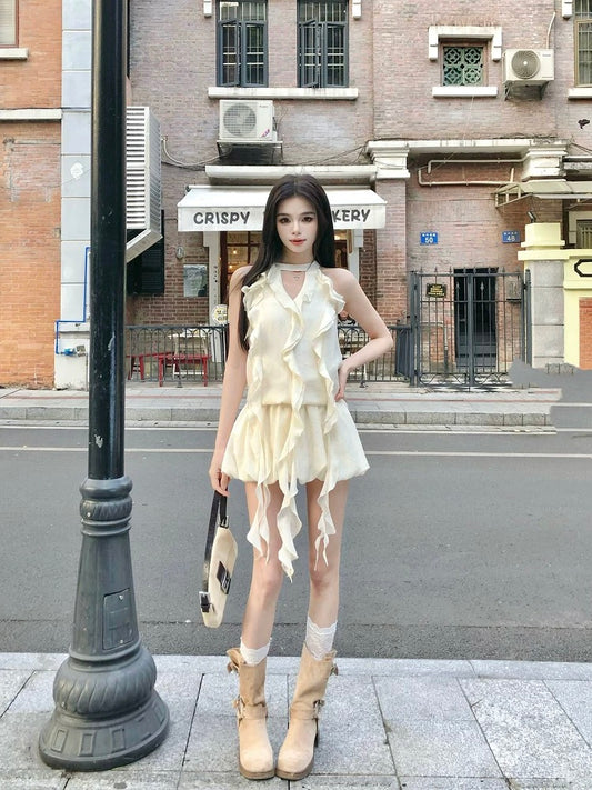 Illustration of WAHJU Long Island Iced Tea Summer new slim fit holiday atmosphere long stripe design dress