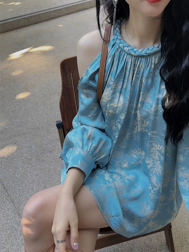Sanji Heihua new Chinese style tops Chinese style off-shoulder shirts jackets high-end women's clothing 2024 new niche trend
