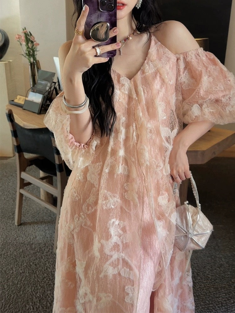 Sanji Heihua Southern France holiday style suspender dress 2024 new style for women to wear during summer travel is super nice and trendy