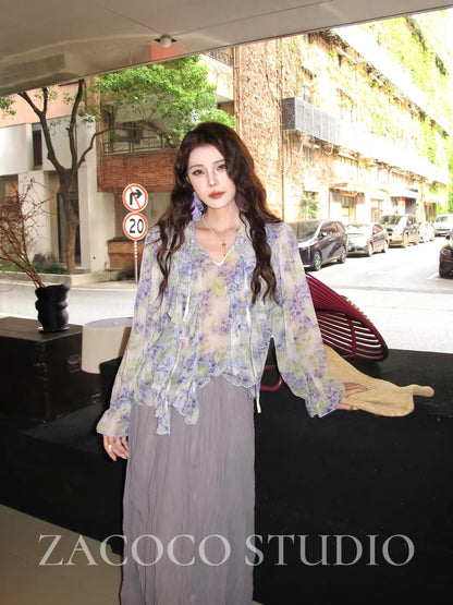 ZACOCO Designer French-Style Ruffled Blouse – Unique, Elegant, and Stylish Summer 2026 New Arrival