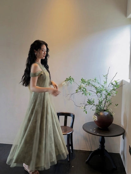 Sanji Heihua new summer design for women, simple patchwork gauze skirt, temperament, high-end, small, dignified and elegant