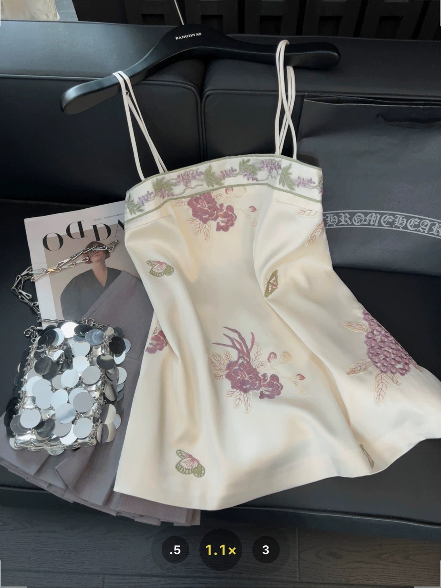 Violet heavy embroidery camisole vest new Chinese style elegant high-end 2025 summer one-shoulder tube top