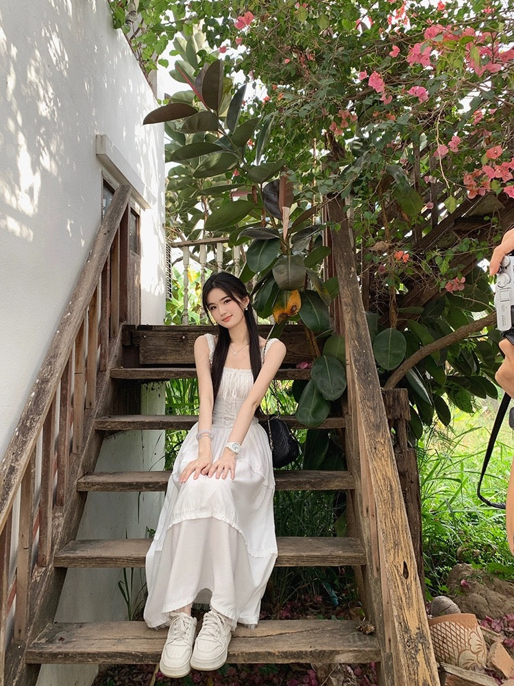 famouswang2024 early spring new resort style first love spring cherry blossom pink temperament dress for women