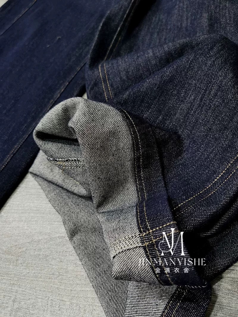 Stylish, versatile, high-waisted, slimming, high-stitched, loose-fitting straight-leg wide-leg jeans for women.