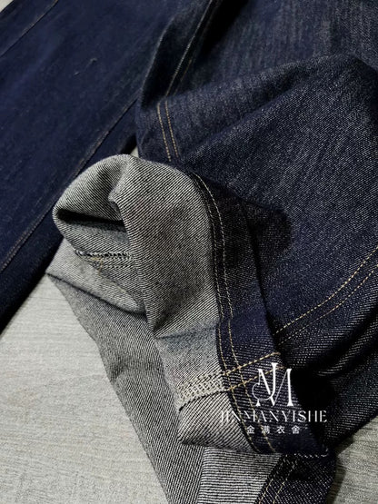 Stylish, versatile, high-waisted, slimming, high-stitched, loose-fitting straight-leg wide-leg jeans for women.