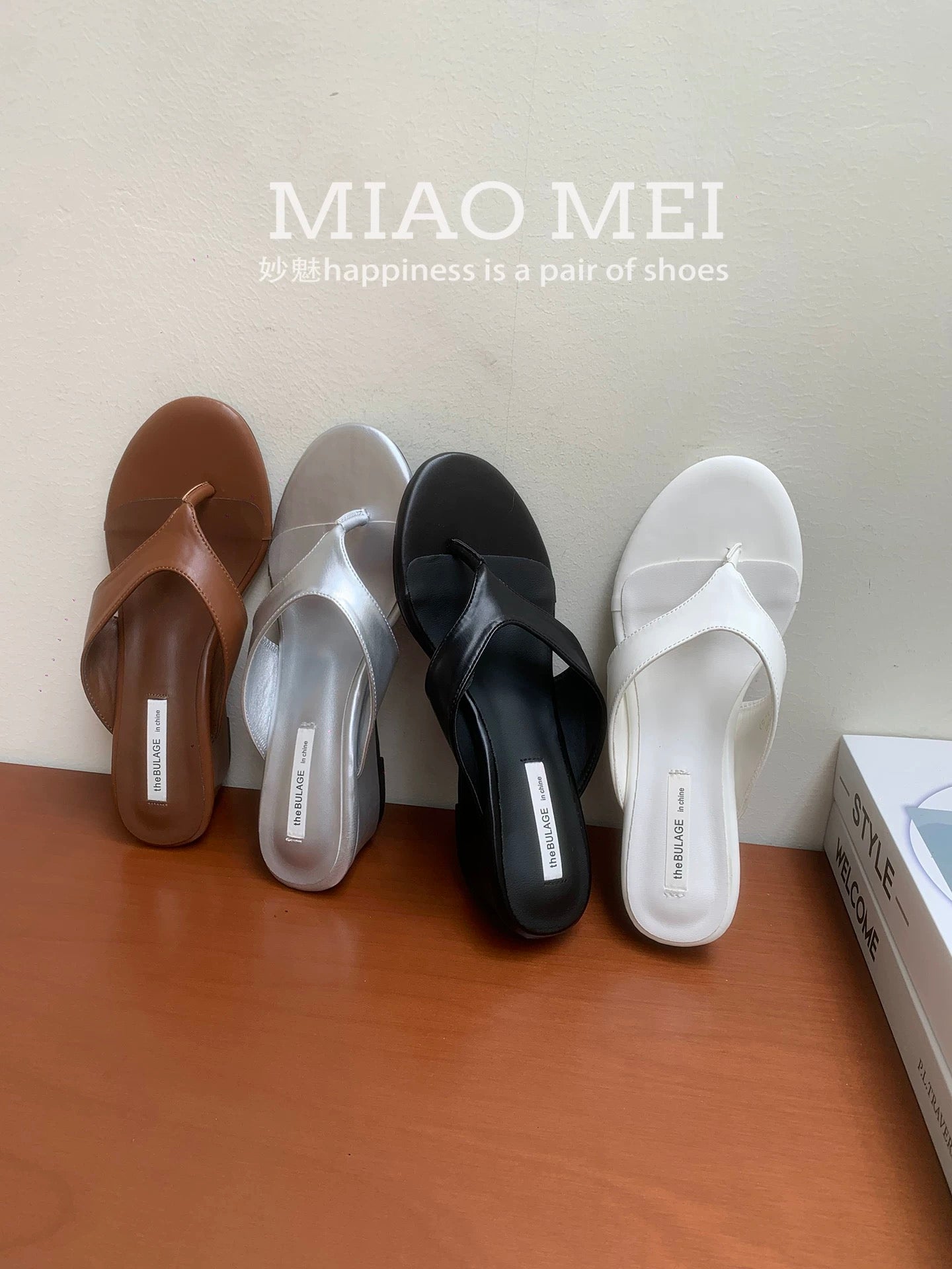 Sheepskin version! 5cm wedge heel flip-flops, perfect for summer 2026, French style women's sandals.