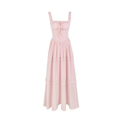 famouswang2024 early spring new resort style first love spring cherry blossom pink temperament dress for women