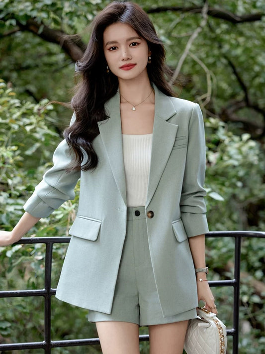 2024 new spring and autumn suit jacket, women's shorts suit, casual temperament, professional suit, high-end, capable and fashionable