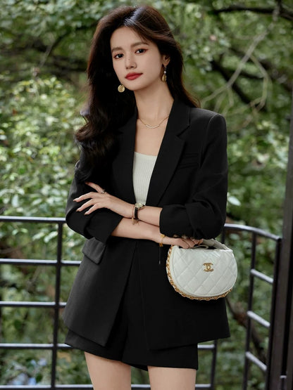 2024 new spring and autumn suit jacket, women's shorts suit, casual temperament, professional suit, high-end, capable and fashionable